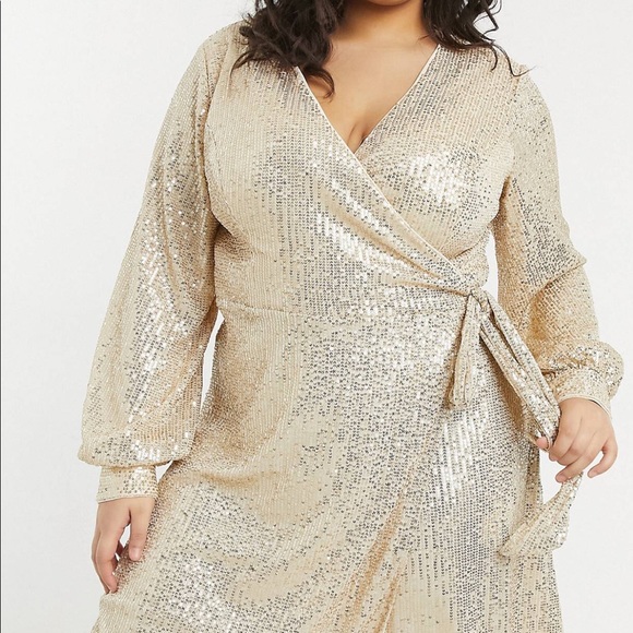 ASOS Curve | Dresses | Sequin Wrap Midi Dress | Poshmark